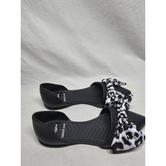 Native Beth Richards Audrey Bow Flats Pointed Toe Slip On Rubber Black Size 8 - Picture 8 of 9